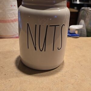 Rae Dunn Cream 'Nuts' Storage Jar